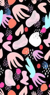 多彩手绘手型图案背景