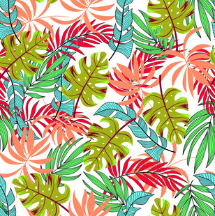 热带植物花卉图案背景