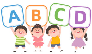 儿童英语课字母举牌认识字母教育