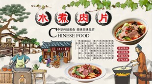 水煮肉片背景墙
