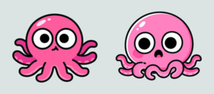 可爱粉色章鱼卡通形象