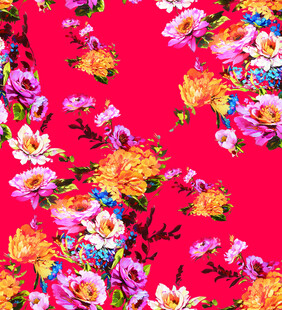 红色花卉图案精美布料