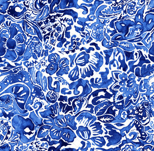 蓝白花纹图案设计
