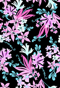 黑色底花卉图案设计