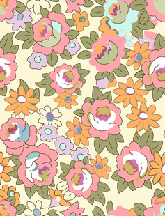 复古花卉图案布料纹理