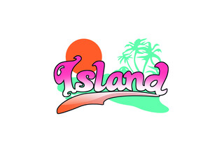 热带岛屿标志设计