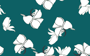 蓝底白花图案设计素材