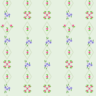 清新花卉几何图案背景图