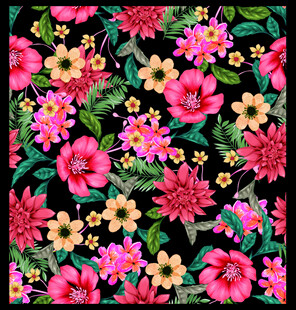 多彩花卉图案背景设计