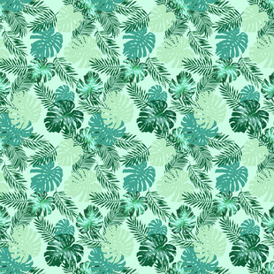 清新绿调热带植物图案