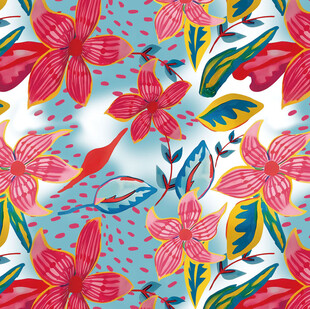 多彩花卉图案背景设计