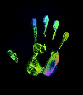 荧光手掌图案展示