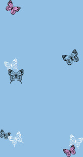 蓝背景上多彩蝴蝶飞舞