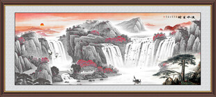 流水生财国画山水