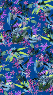 热带花卉植物无缝图案