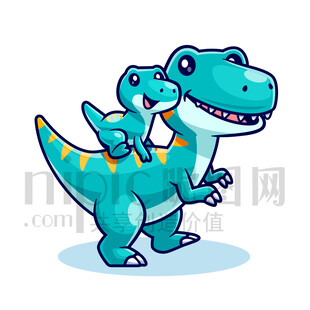 可爱卡通恐迅猛龙