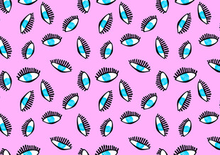 粉色背景多彩眼睛图案