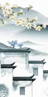 新款 山水中式玄关 TIF分层