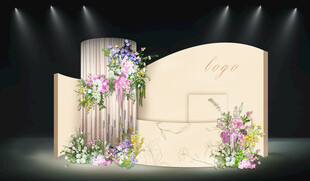 香槟色婚礼迎宾区