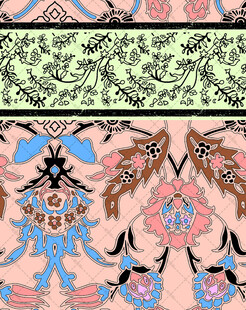 民族风花卉几何图案设计