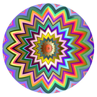 多彩圆形曼陀罗图案