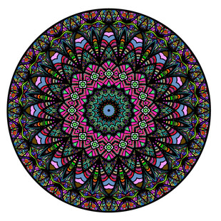 圆形炫彩教堂玻璃