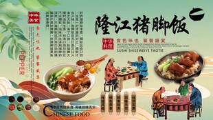 隆江猪脚饭背景墙