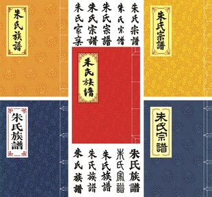 朱氏家谱封面线装书