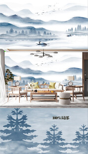 中式意境山水壁画