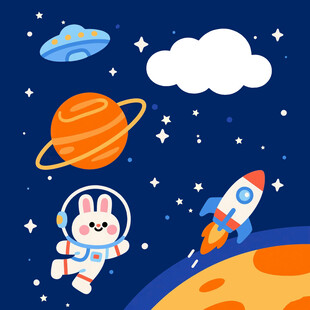 卡通宇宙星空