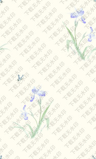 手绘蓝花图案背景纹理