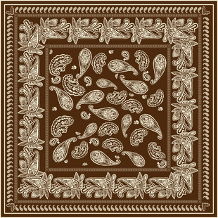 复古花纹方巾矢量图案