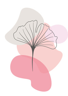 简约银杏叶抽象艺术矢量图案