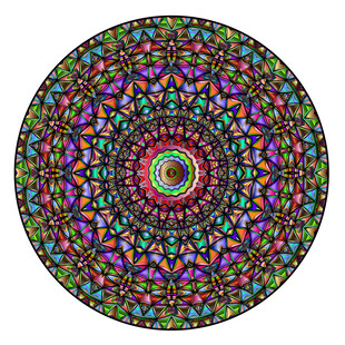多彩圆形曼陀罗图案