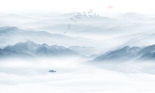 意境山水水墨画