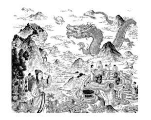 酿酒图 龙 灵芝