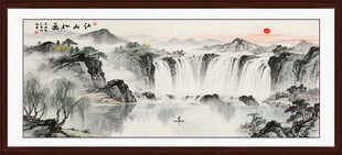 高山流水山水画