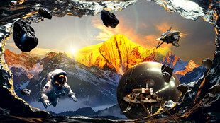 日照金山创意画