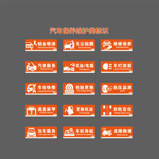 汽车保养服务类图标集