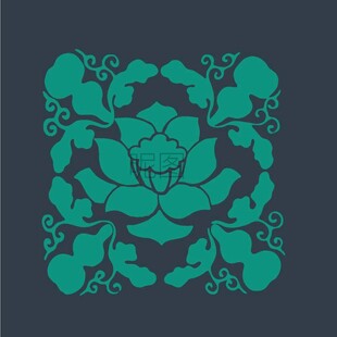 中式花卉图案装饰元素