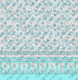 蓝白花纹图案设计