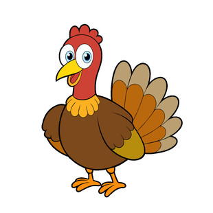 可爱卡通火鸡形象