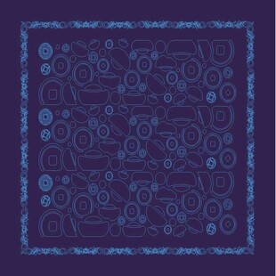 紫色几何图案装饰方巾