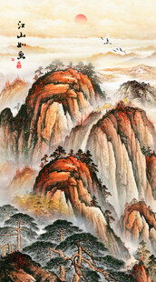 泰山五岳独尊玄关装饰画