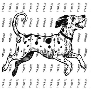 奔跑的斑点狗插画