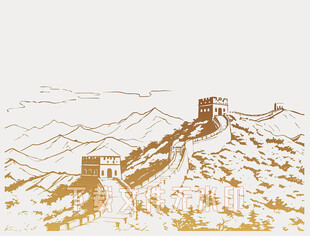 长城线描矢量