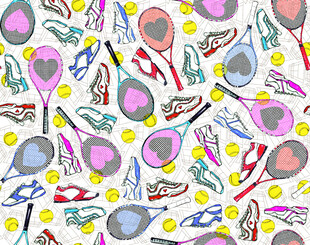 多彩运动器材图案背景