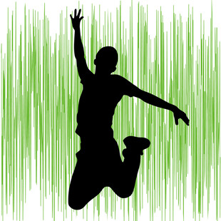 跳跃的活力身影