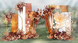 秋季主题户外婚礼装饰摆件