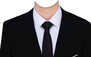 男士黑色领带西装证件照衣服素材